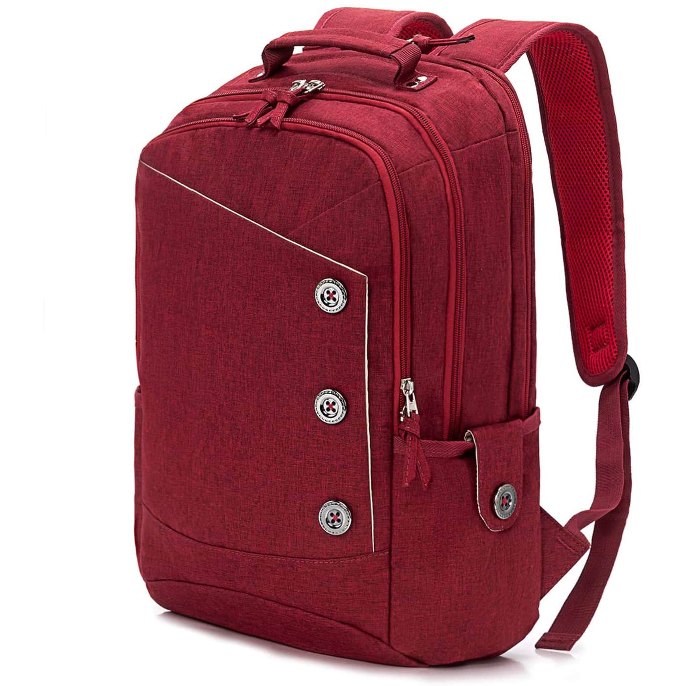 4.KINGSLONG Laptop Backpack For Women 15.6 Inch For Travel Work Waterproof Red 